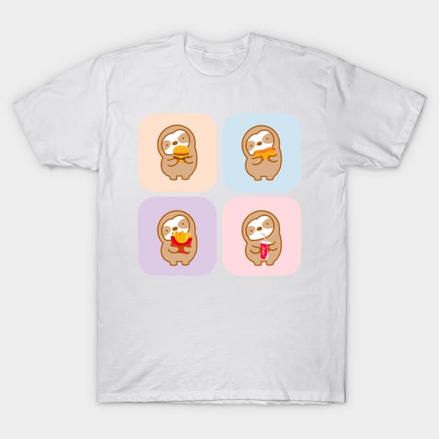 Cute Sloth Fast Food Set T-Shirt by theslothinme